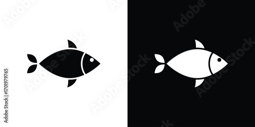 Fish icon design illustration. icon concept in flat