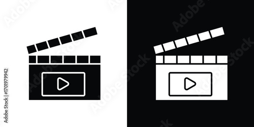 Film clapperboard icon design illustration. icon concept in flat