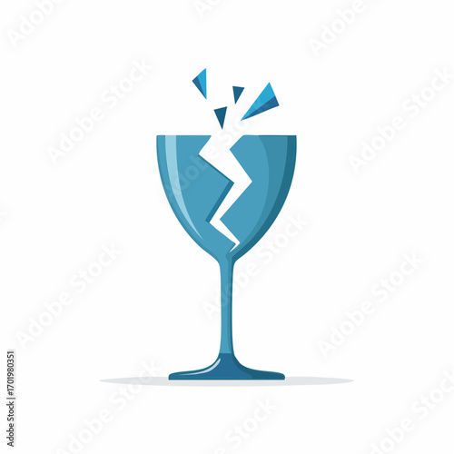 Broken Wineglass Illustration Fragmented Fragile Glassware