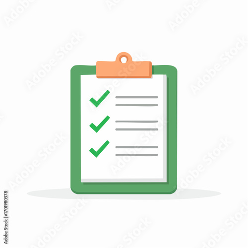 Checklist Clipboard Green Check Marks Task List Items Planning Success Report