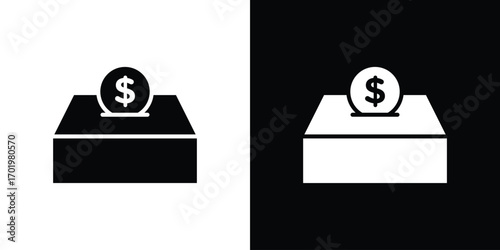 Donation box icon design illustration. icon concept in flat