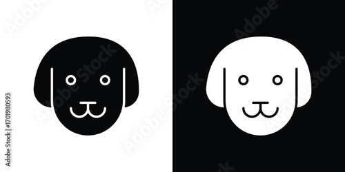 Dog icon design illustration. icon concept in flat