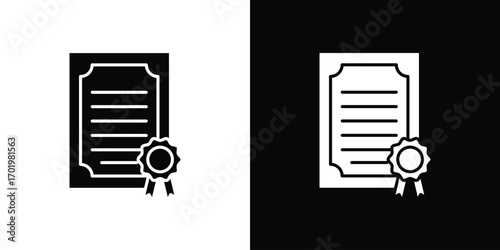 Certificate icon design illustration. icon concept in flat