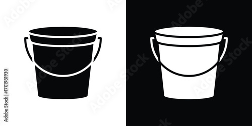 Bucket icon design illustration. icon concept in flat
