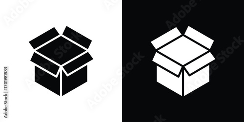 Box opened icon design illustration. icon concept in flat