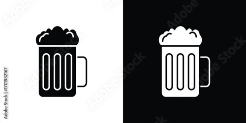 Beer mug icon design illustration. icon concept in flat