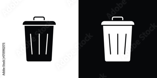 Bin icon design illustration. icon concept in flat