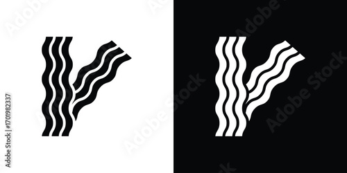 Bacon icon design illustration. icon concept in flat