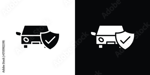 Auto insurance icon design illustration. icon concept in flat