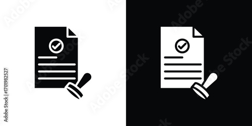Approved document icon design illustration. icon concept in flat