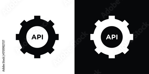 API icon design illustration. icon concept in flat