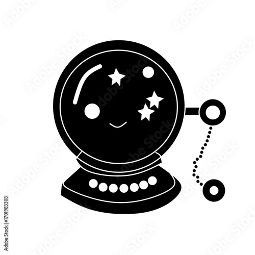 Simple Silhouette Cute Crystal Ball with Star Detail for Halloween Decoration