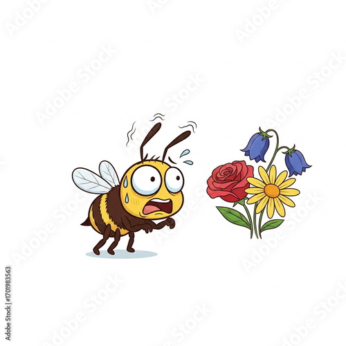 the bee was scared of the flower
