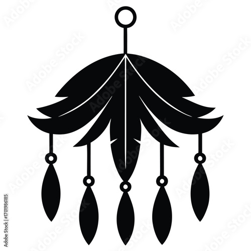 feather tassel chandelier vector icon