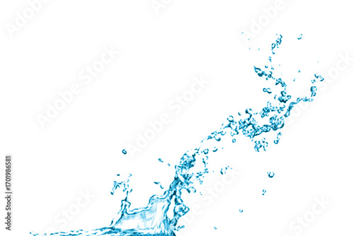 Water Splash on White, Pure Water Droplets on White Background