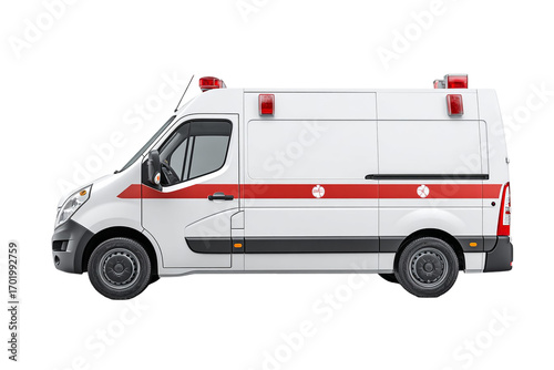 White Ambulance Van – Emergency Vehicle with Decals