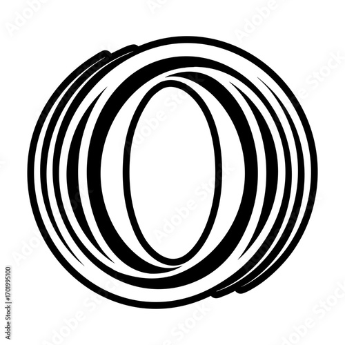 Glyph style elegant letter o symbol