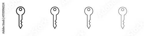 key icons illustrations collection on white background. Pixel perfect vector graphics