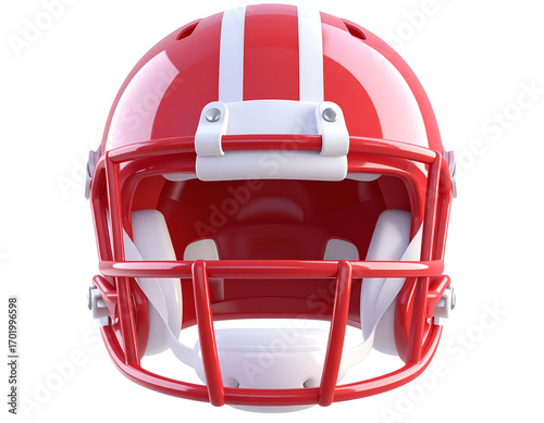 Minimal Cartoon American Football Helmet Icon, Glossy 3D Emoji Style, Isolated on Transparent Background”