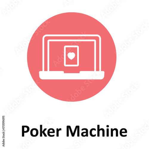 Poker Machine Vector icon which can easily modify or edit