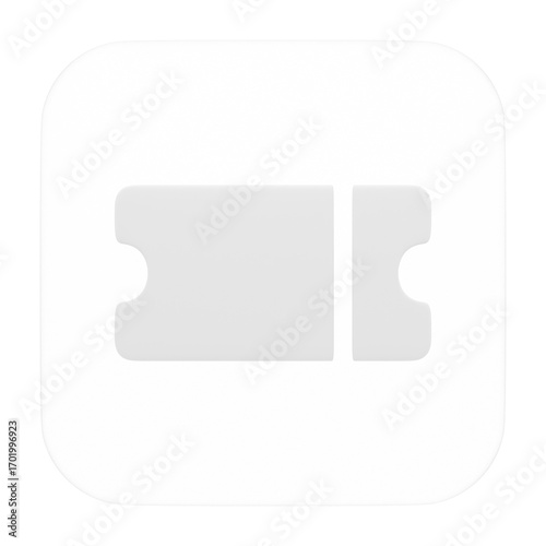 3d Glassmorphism Icon Voucher Coupon Ticket