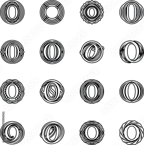 Collection of Glyph Style O Logo Art 

