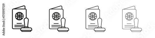 Visa icons illustrations collection on white background. Pixel perfect vector graphics