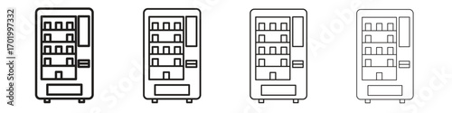 Vending machine icons illustrations collection on white background. Pixel perfect vector graphics