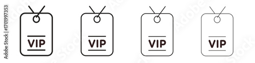 VIP pass icons illustrations collection on white background. Pixel perfect vector graphics