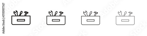Toolbox icons illustrations collection on white background. Pixel perfect vector graphics