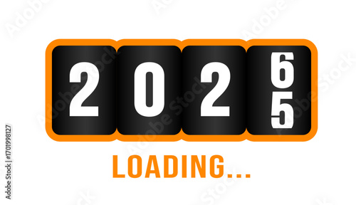 2026 progress loading bar countdown background or banner design template. Happy new year wish loading bar banner design. greeting and new year 2026 celebration banner with loading bar and text design.