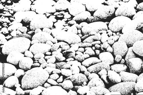 abstract stone texture background, black and white distressed rock surface, grunge texture with pebbles and gravel, close up of a natural rock pattern