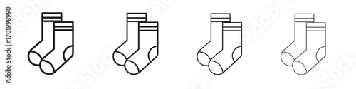 Socks icons illustrations collection on white background. Pixel perfect vector graphics