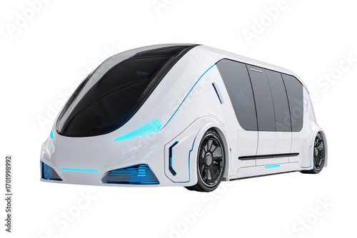 Smart Pod Car – High-Tech Self-Driving Transportation Illustration