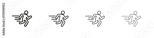 Running icons illustrations collection on white background. Pixel perfect vector graphics