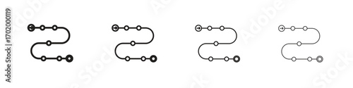 Roadmap icons illustrations collection on white background. Pixel perfect vector graphics