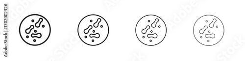 Microorganism icons illustrations collection on white background. Pixel perfect vector graphics