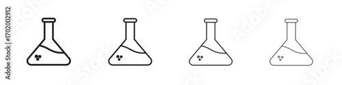 Lab flask icons illustrations collection on white background. Pixel perfect vector graphics