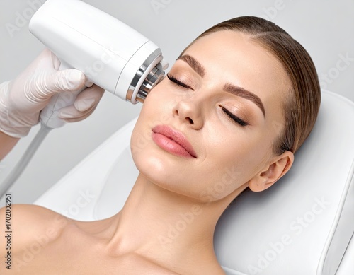 Woman Receiving Facial Rejuvenation Treatment
