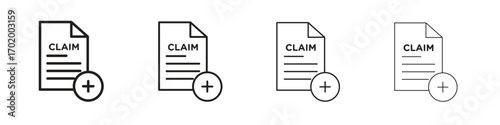 Insurance Claim icons illustrations collection on white background. Pixel perfect vector graphics