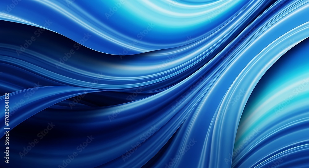 Fototapeta premium Abstract flowing blue ribbons