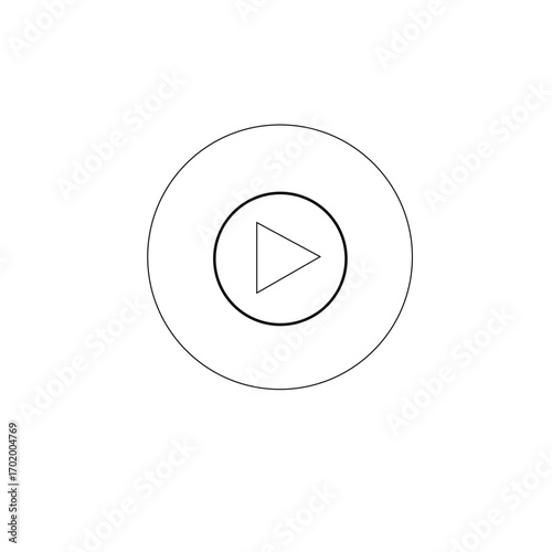 red and black play button icon vector. play video logo