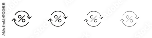 Exchange rate icons illustrations collection on white background. Pixel perfect vector graphics