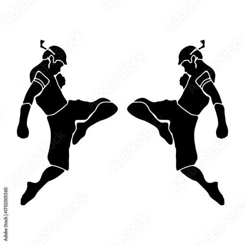 silhouette fight fly style extreme sport