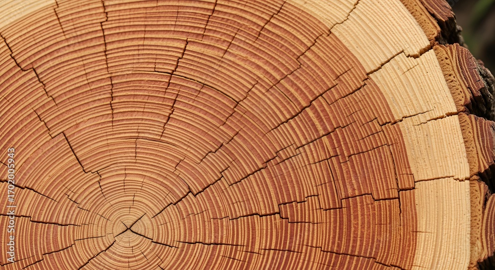 Fototapeta premium Natural Wood Grain Cross-Section Texture