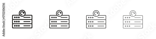 Data backup icons illustrations collection on white background. Pixel perfect vector graphics