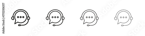 Customer service icons illustrations collection on white background. Pixel perfect vector graphics