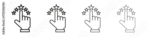 Customer feedback icons illustrations collection on white background. Pixel perfect vector graphics