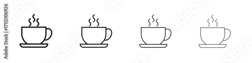 Coffee icons illustrations collection on white background. Pixel perfect vector graphics