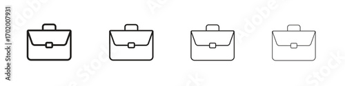 Briefcase icons illustrations collection on white background. Pixel perfect vector graphics